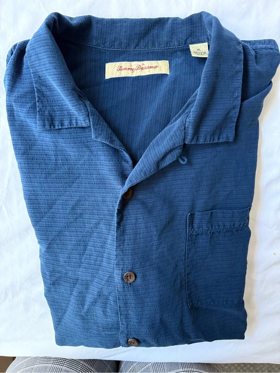 Tommy Bahama Other - Tommy Bahama Blue silk Textured Casual Button-Down Shirt men’s xl
